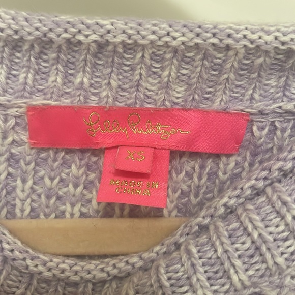 Lilly Pulitzer purple crochet sweater size XS - Picture 3 of 6